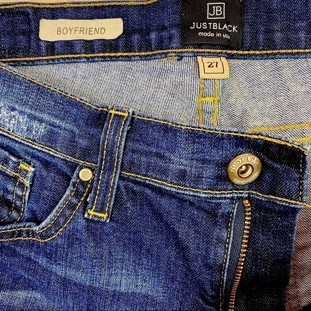 JUST Black Black Label Distressed Boyfriend Jean - Picture 5 of 10